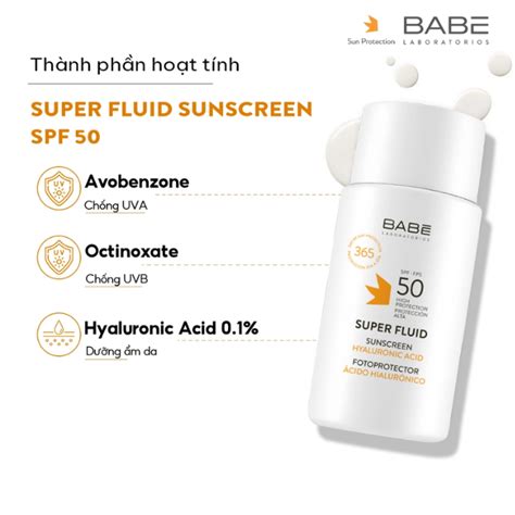 Kem Chống Nắng Dưỡng Ẩm Laboratorios BABE Super Fluid Sunscreen Hyalur Lam Thảo Cosmetics