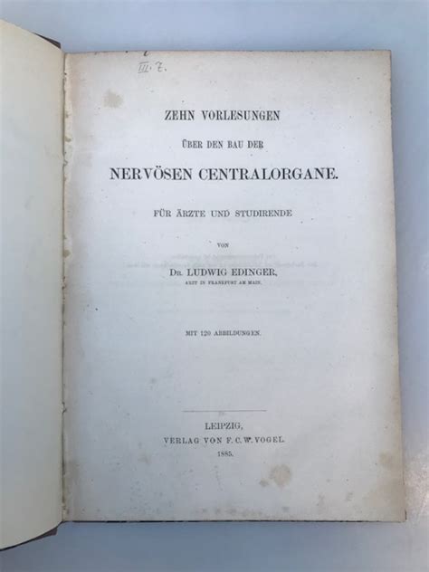 Zehn Vorlesungen über den Bau der nervösen Centralorgane Barnebys