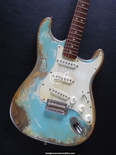 Fender Stratocaster Relic Daphne Blue Sold East Gloves Customs Guitars