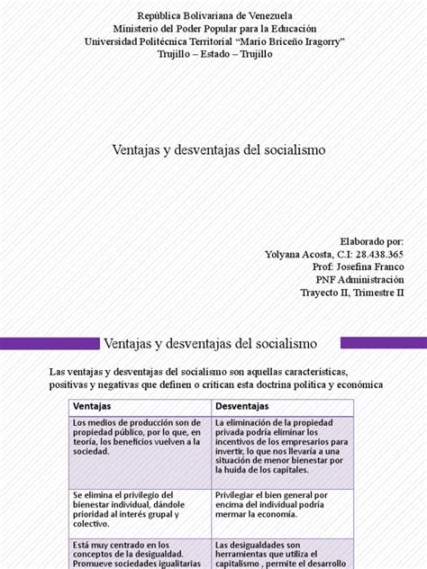 Ventajas Y Desventajas Del Socialismo Pdf Capitalismo Socialismo