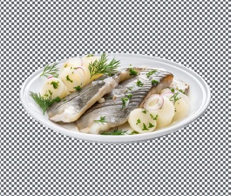 Premium Psd So Yummy Pickled Herring Isolated On Transparent Background