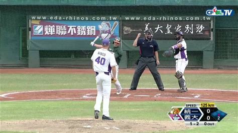 0927 統一 Vs 義大 二局上，希克生涯第300次奪三振達成 Youtube