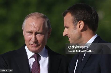 59 Vladimir Putin Receives French President Emmanuel Macron In Saint