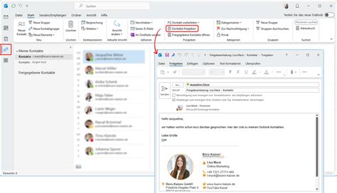 Outlook Kontakte Freigeben Und Teilen Gemeinsame Kontaktordner