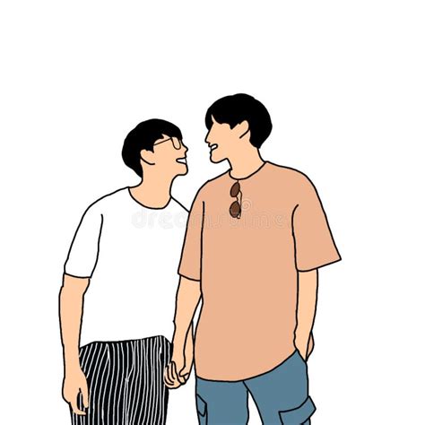 Pareja gay dibujando mano stock de ilustración Ilustración de amor