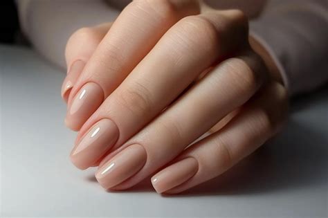 Premium Photo Perfect Nude Almond Shaped Manicure