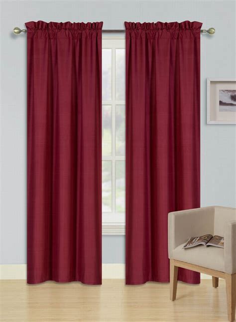 2 Panels Solid Blackout Thermal Rod Pocket Foam Lined Window Curtain