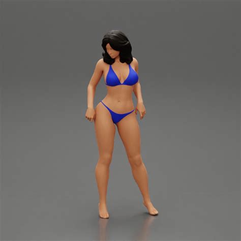 D Printable Sexy Girl In Bikini Posing Standing On The Beach By Dgeschaft Miniatures Figures