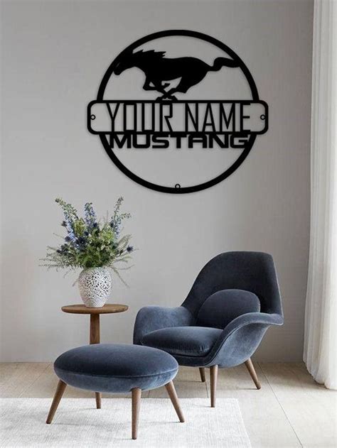 Ford Mustang Logo Personalized Metal Sign Mustang Metal Wall Art