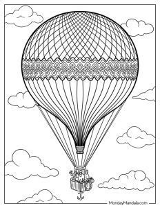 Hot Air Balloon Coloring Pages Free PDF Printables