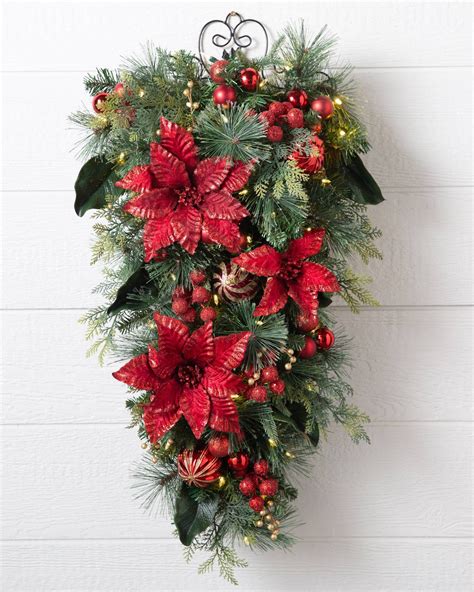 Outdoor Festive Poinsettia Christmas Foliage Balsam Hill Christmas