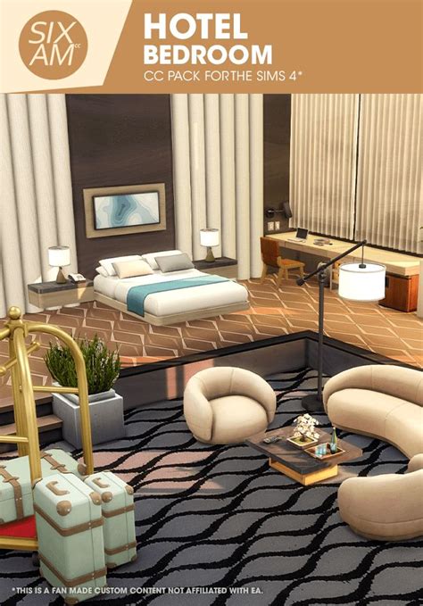 Hotel Bedroom Cc Pack For The Sims 4 Sixam Cc Spaceship Sims 4