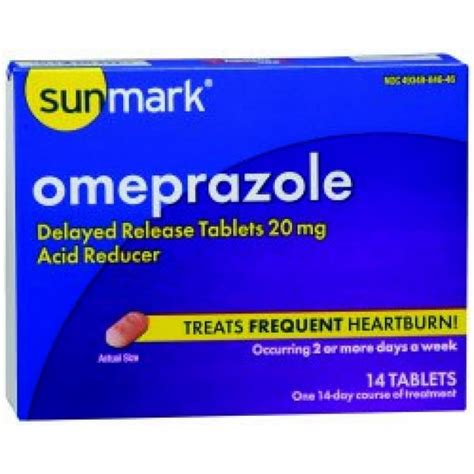 Sunmark Omeprazole Antacid Delayed Release Tablet 20 Mg 14 Tablets Per Box 1 Count