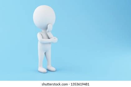 D Renderer Illustration White People Standing Stock Illustration