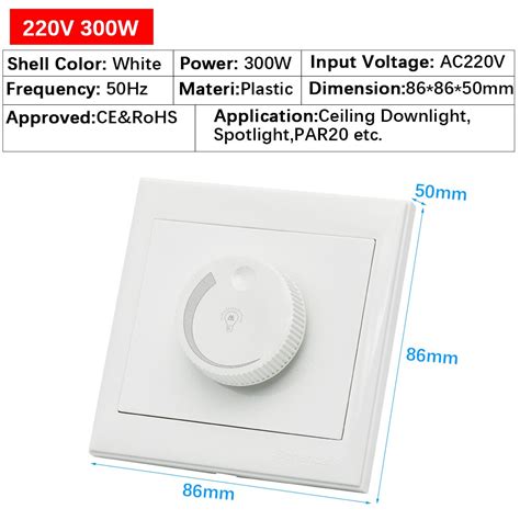 LED Dimmer Switch 220V 300W 600W Brightness Dimme Grandado