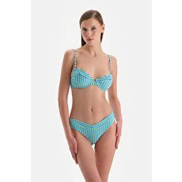 Beyaz Lacivert Normal Bel Bikini Alt Sw St Dagi