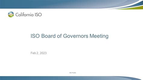 Feb 02 2023 Iso Board Of Governors Meeting Youtube