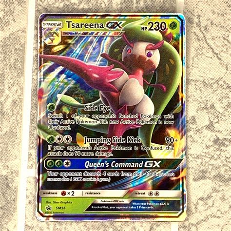 Mavin Tsareena Gx Pokémon Card Sm56 Sun And Moon Black Star Promo