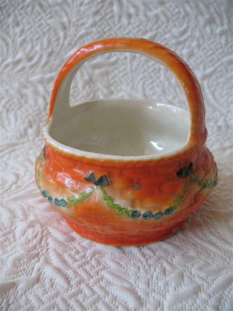 Vintage Retro Czech Pottery Basket