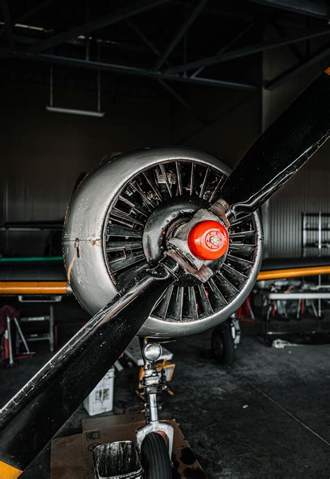 Propeller engine jet placed in air shed · Free Stock Photo