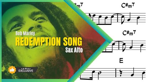 Redemption Song BOB MARLEY Partitura Sax Alto Playback ONE LOVE