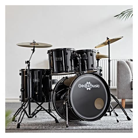 Full Size Piece Beginners Drum Kit Bdk By Gear Music Black