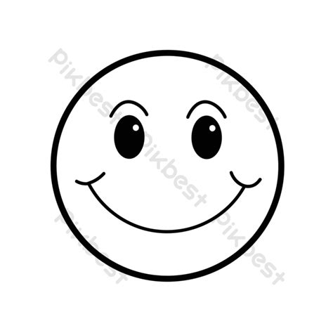 smiley face png black  white