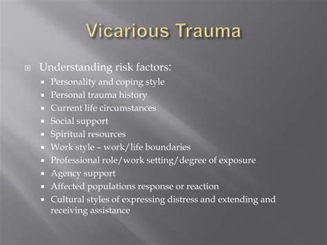 Ppt Compassion Fatigue Vicarious Trauma And Self Care Powerpoint Presentation Id 1453900