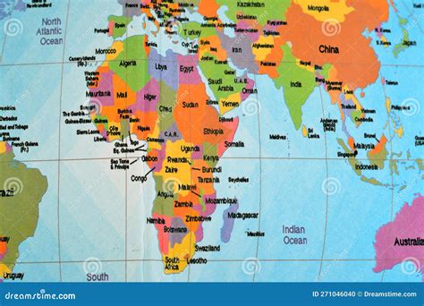 Africa And Asia Continents With Egypt Saudi Arabia Emirates Iraq