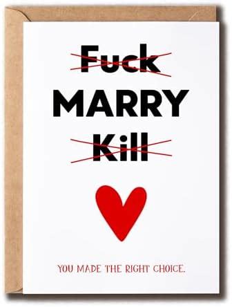 Amazon SNMDesigns Fuck Marry Kill Married Anniversary Card Engaged Greeting Card