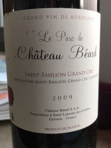 Ch Teau B Ard Le Parc De Ch Teau B Ard Saint Milion Grand Cru Vivino Us