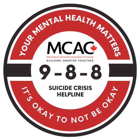 MCAC 9 8 8 Suicide Crisis Helpline Sticker Mechanical Contractors