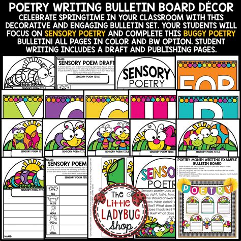 Spring Sensory Poetry Bulletin Board - The Little Ladybug Shop