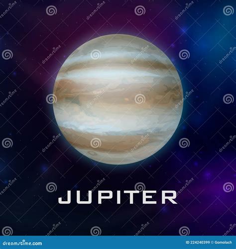 Planet Jupiter Vector 3d Realistic Space Planet In Space Starry Sky