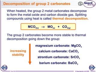 Trends In Group 2 Part 3 Chemical Properties PPT