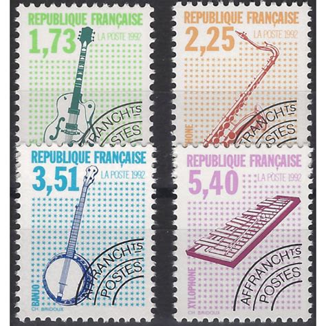 Instruments de musique timbres préoblitérés N224 227 série neuf