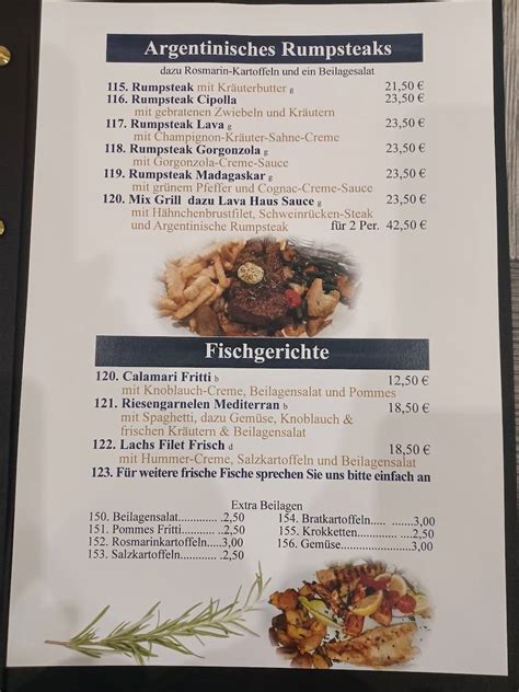 Menu At Lava Restaurant Ober Schmitten Nidda