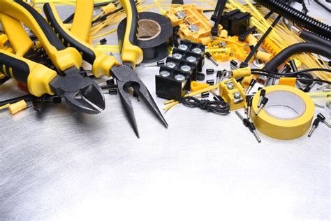 Premium Photo | Electrical installation tools and accessories