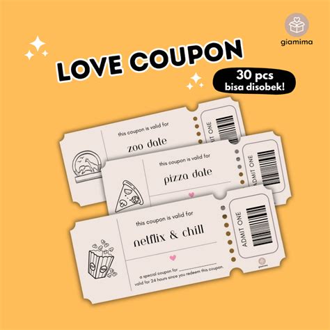 Jual Love Coupon Ready Stock Tidak Po Bisa Disobek Love Kupon Kado