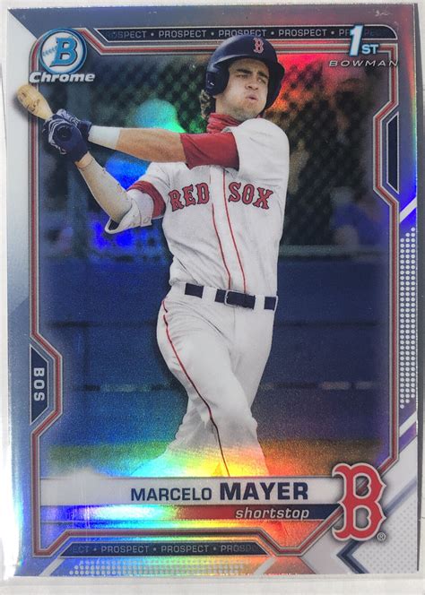 Bowman Chrome Draft Marcelo Mayer Refractor Bdc Red Sox Ebay