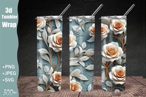 3d Floral Tumbler Wrap Flower Tumbler Graphic By Qasimgraphic1 · Creative Fabrica