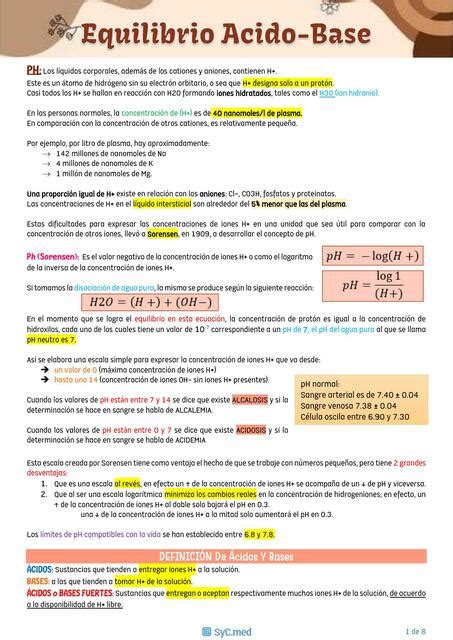 Equilibrio Ácido Base Syc Med Udocz