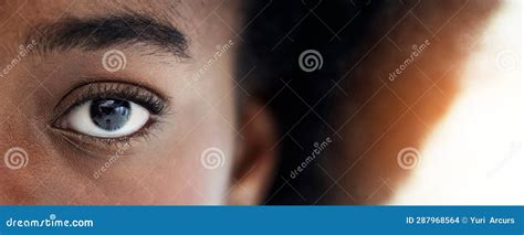 Eyes Closeup And Portrait Of African Woman With Mockup Space For Focus