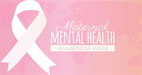 Maternal Mental Health Awareness Week Illustration Design With Ribbon