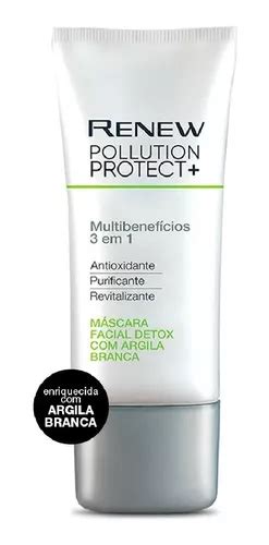 M Scara Facial Renew Pollution Protect Detox Argila Branca Mercadolivre