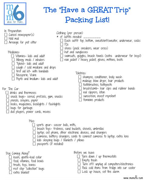 A Printable Travel Packing List Before You Leave For Vacation Pin This