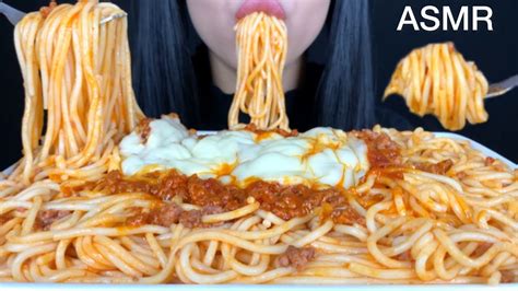 Asmr Spaghetti Bolognese Mukbang Eating Sounds Youtube