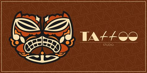 Tattoo studio banner. Native New Zealand. Maori. Tattoo on the face ...