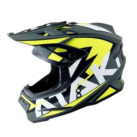 Кроссовый шлем ATAKI JK801 Rampage S(55-56) серый/желтый матовый ...