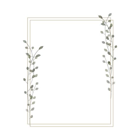 Rectangular Frame In Rustic Minimalistic And Watercolor Style